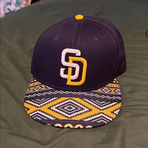 Navy and Yellow Patterned Kids Cap